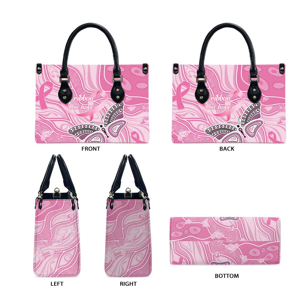 Australia Breast Cancer Awareness Leather Bag Butterfly Pink Ribbon Aboriginal Art