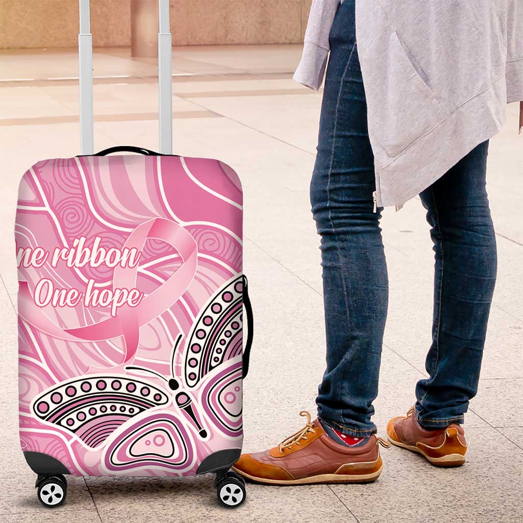 Australia Breast Cancer Awareness Luggage Cover Butterfly Pink Ribbon Aboriginal Art