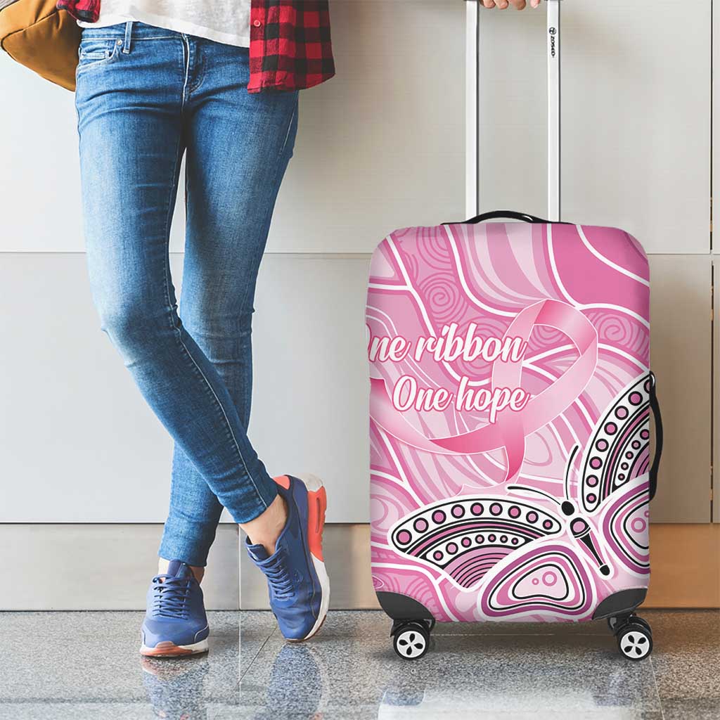 Australia Breast Cancer Awareness Luggage Cover Butterfly Pink Ribbon Aboriginal Art