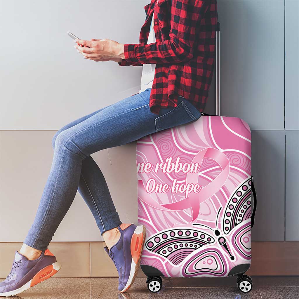 Australia Breast Cancer Awareness Luggage Cover Butterfly Pink Ribbon Aboriginal Art