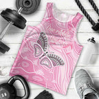 Australia Breast Cancer Awareness Personalised Men Tank Top Butterfly Pink Ribbon Aboriginal Art