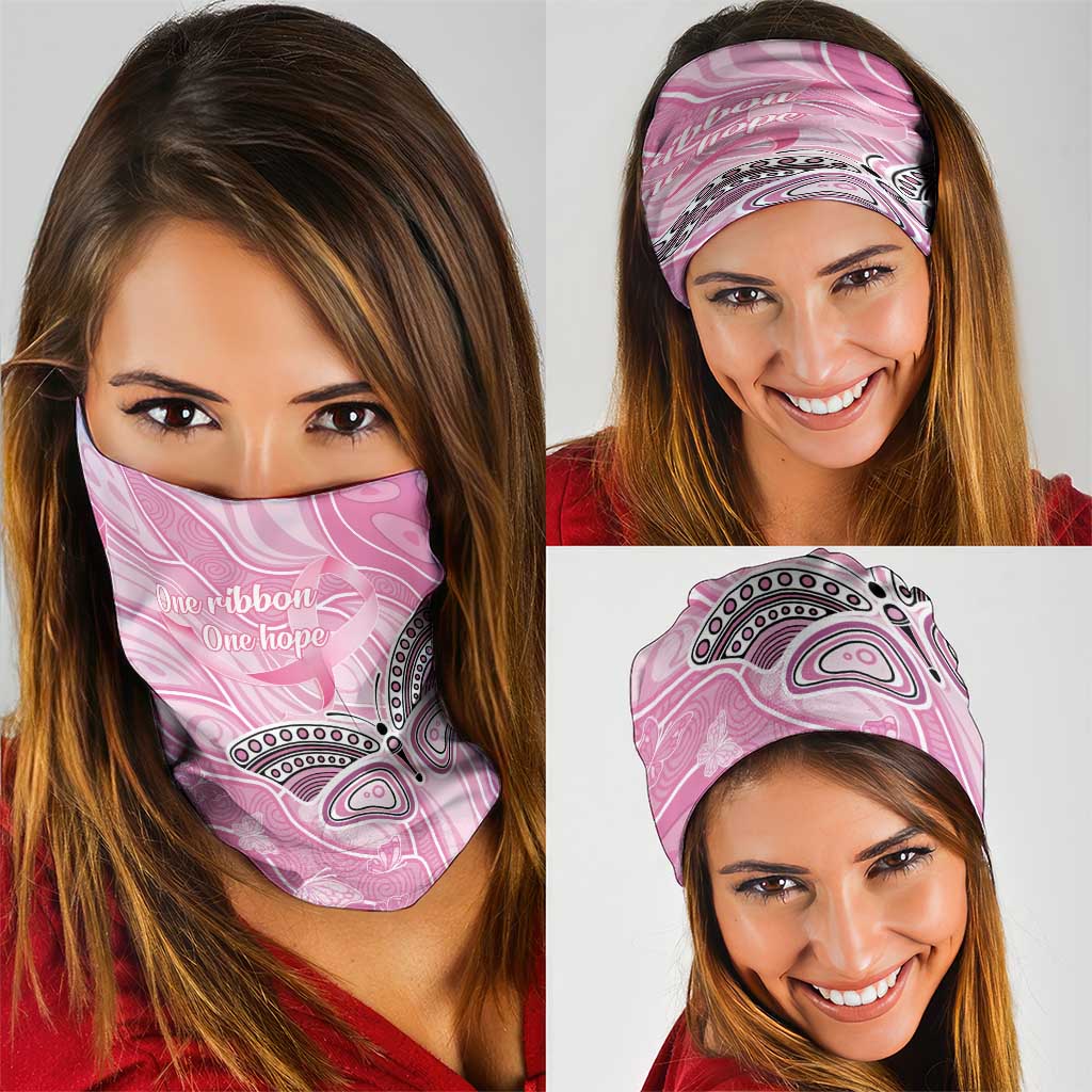 Australia Breast Cancer Awareness Neck Gaiter Butterfly Pink Ribbon Aboriginal Art