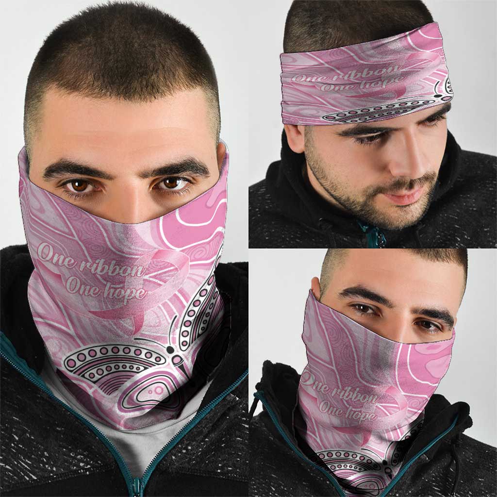 Australia Breast Cancer Awareness Neck Gaiter Butterfly Pink Ribbon Aboriginal Art
