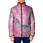 Australia Breast Cancer Awareness Personalised Padded Jacket Butterfly Pink Ribbon Aboriginal Art