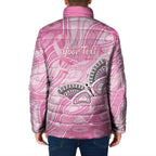 Australia Breast Cancer Awareness Personalised Padded Jacket Butterfly Pink Ribbon Aboriginal Art