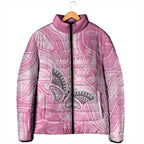 Australia Breast Cancer Awareness Personalised Padded Jacket Butterfly Pink Ribbon Aboriginal Art
