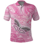 Australia Breast Cancer Awareness Personalised Polo Shirt Butterfly Pink Ribbon Aboriginal Art
