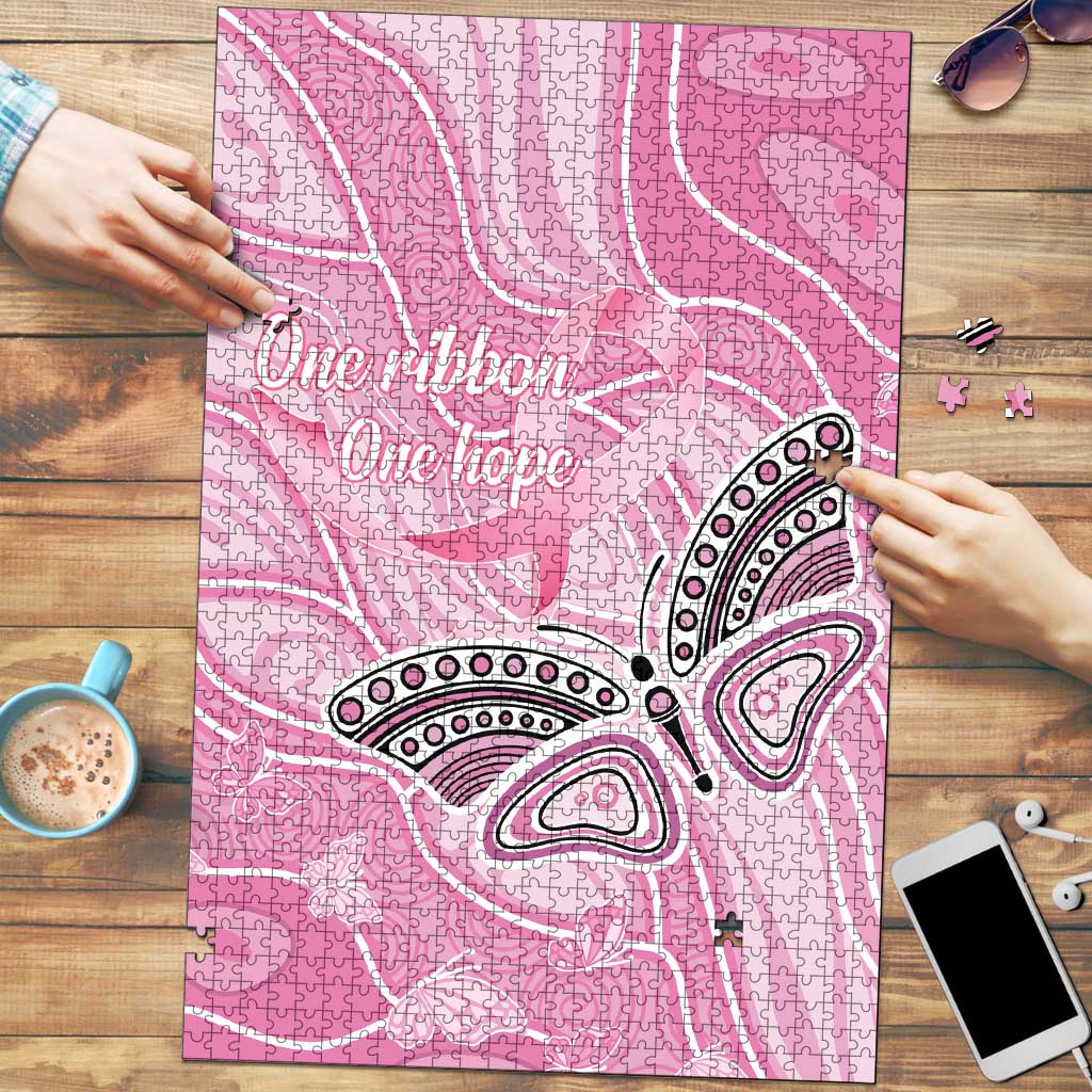 Australia Breast Cancer Awareness Puzzle Butterfly Pink Ribbon Aboriginal Art