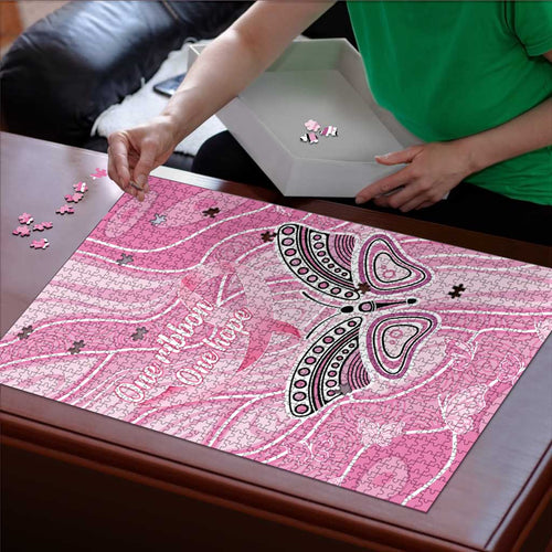 Australia Breast Cancer Awareness Puzzle Butterfly Pink Ribbon Aboriginal Art