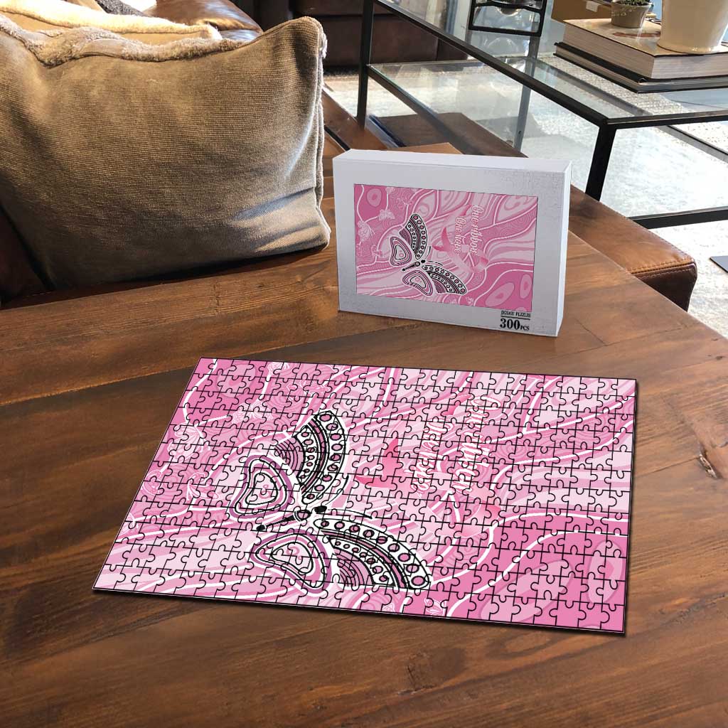Australia Breast Cancer Awareness Puzzle Butterfly Pink Ribbon Aboriginal Art