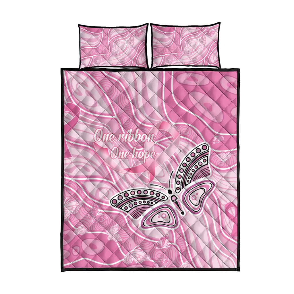 Australia Breast Cancer Awareness Quilt Bed Set Butterfly Pink Ribbon Aboriginal Art