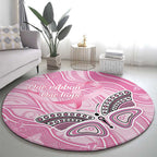 Australia Breast Cancer Awareness Round Carpet Butterfly Pink Ribbon Aboriginal Art