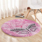 Australia Breast Cancer Awareness Round Carpet Butterfly Pink Ribbon Aboriginal Art