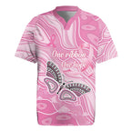 Australia Breast Cancer Awareness Personalised Rugby Jersey Butterfly Pink Ribbon Aboriginal Art