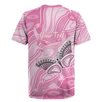 Australia Breast Cancer Awareness Personalised Rugby Jersey Butterfly Pink Ribbon Aboriginal Art