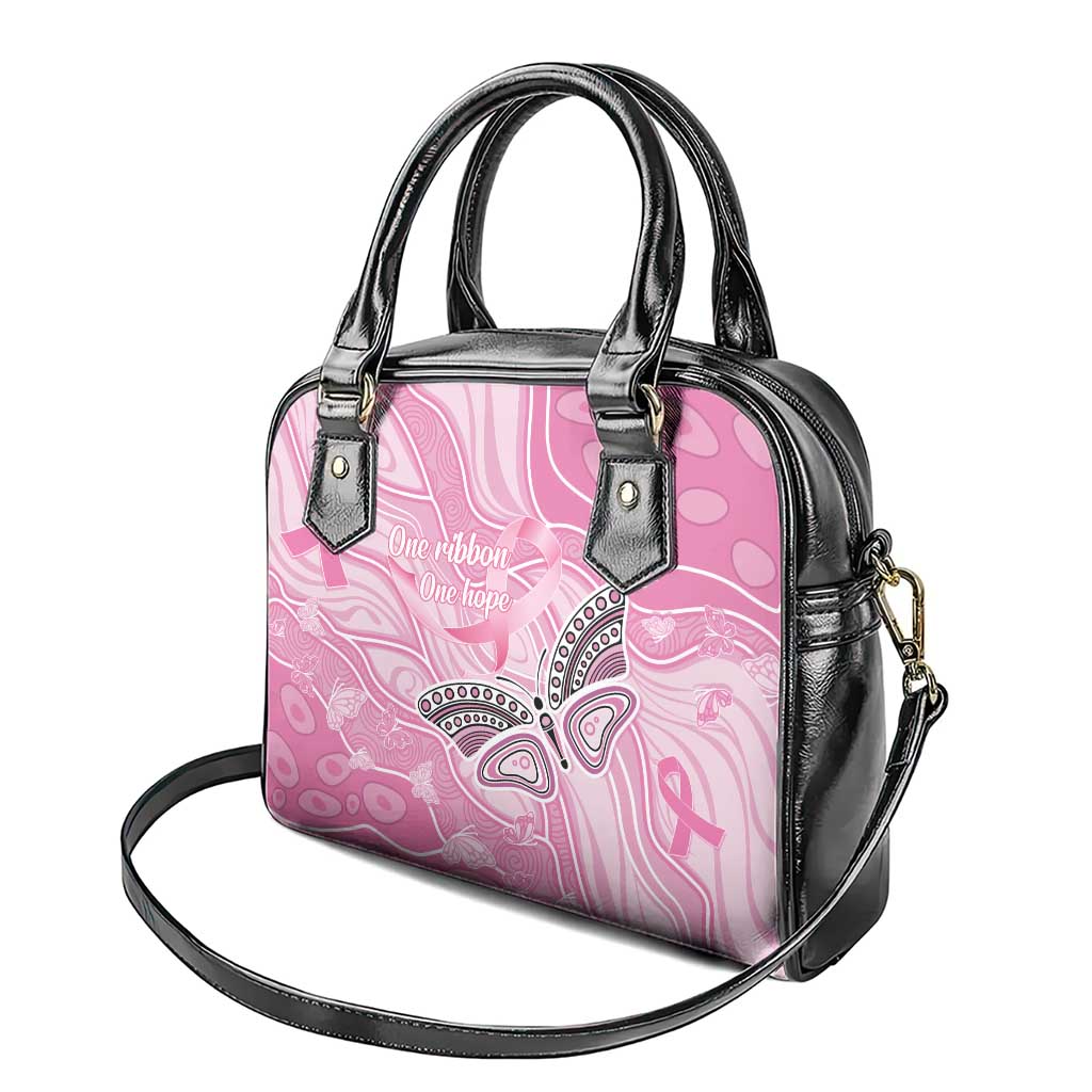 Australia Breast Cancer Awareness Shoulder Handbag Butterfly Pink Ribbon Aboriginal Art