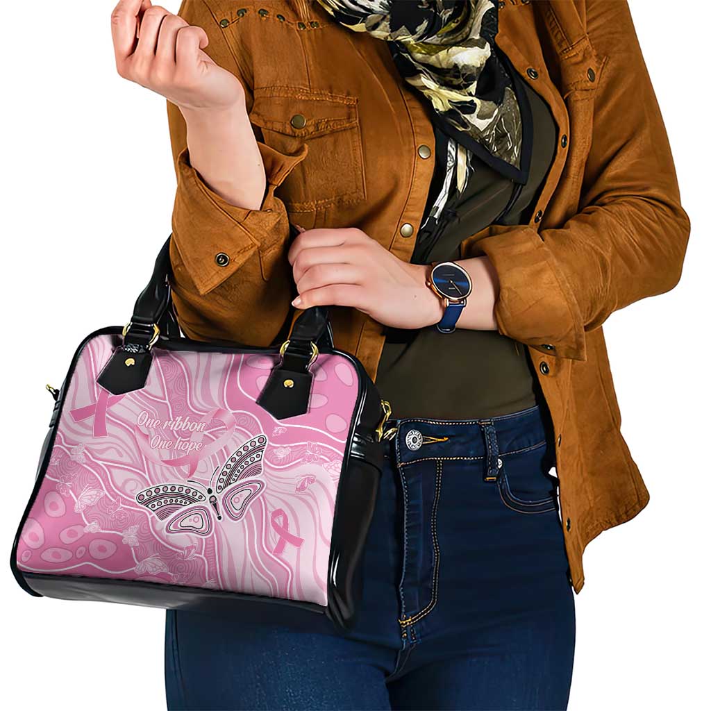Australia Breast Cancer Awareness Shoulder Handbag Butterfly Pink Ribbon Aboriginal Art