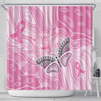 Australia Breast Cancer Awareness Shower Curtain Butterfly Pink Ribbon Aboriginal Art