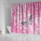 Australia Breast Cancer Awareness Shower Curtain Butterfly Pink Ribbon Aboriginal Art