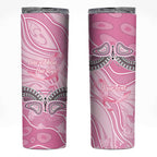 Australia Breast Cancer Awareness Personalised Skinny Tumbler Butterfly Pink Ribbon Aboriginal Art