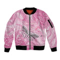 Australia Breast Cancer Awareness Personalised Sleeve Zip Bomber Jacket Butterfly Pink Ribbon Aboriginal Art