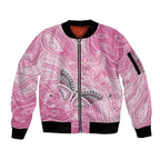 Australia Breast Cancer Awareness Personalised Sleeve Zip Bomber Jacket Butterfly Pink Ribbon Aboriginal Art
