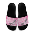 Australia Breast Cancer Awareness Slide Sandals Butterfly Pink Ribbon Aboriginal Art
