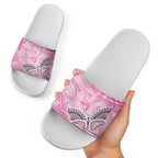 Australia Breast Cancer Awareness Slide Sandals Butterfly Pink Ribbon Aboriginal Art