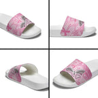 Australia Breast Cancer Awareness Slide Sandals Butterfly Pink Ribbon Aboriginal Art