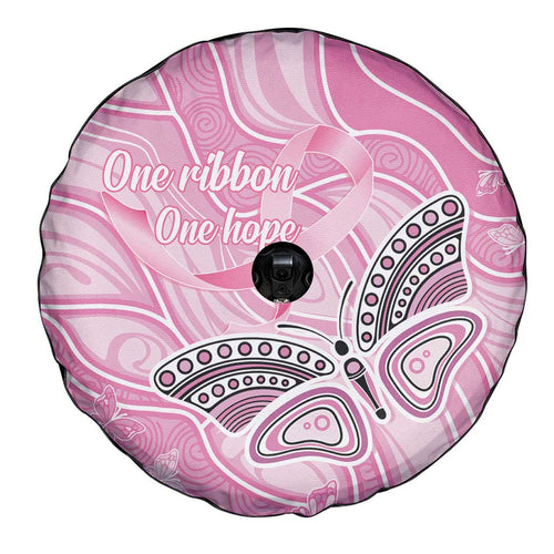 Australia Breast Cancer Awareness Spare Tire Cover Butterfly Pink Ribbon Aboriginal Art