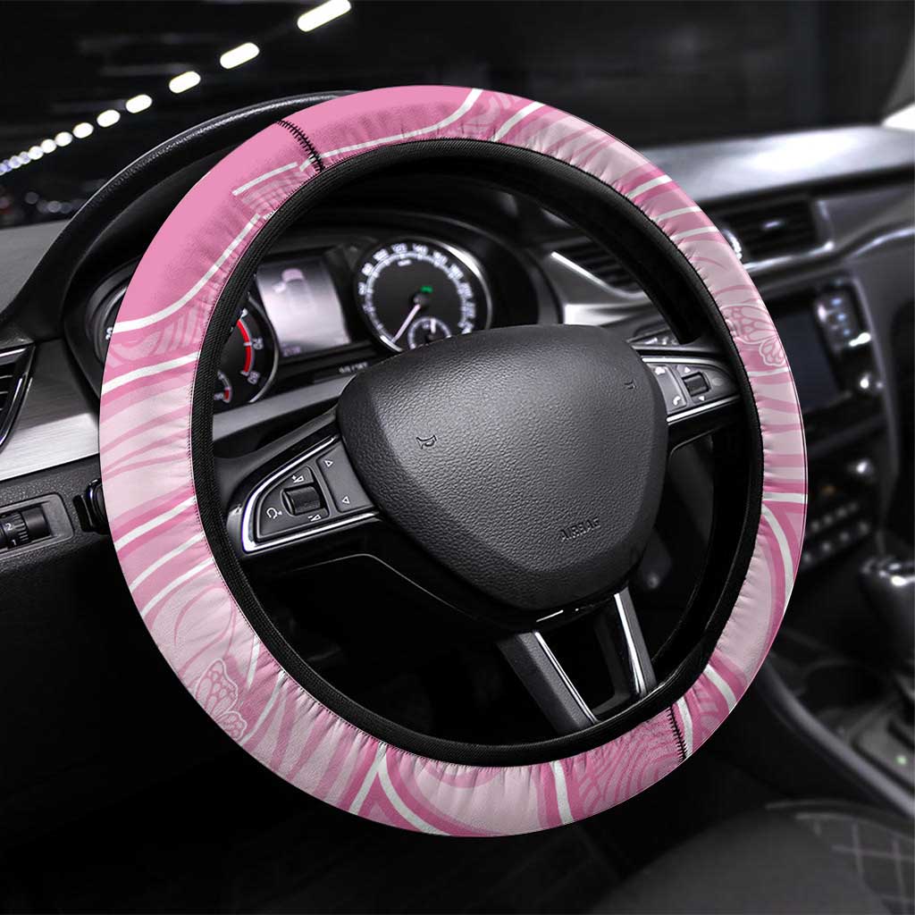 Australia Breast Cancer Awareness Steering Wheel Cover Butterfly Pink Ribbon Aboriginal Art