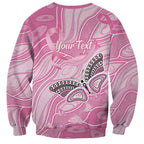 Australia Breast Cancer Awareness Personalised Sweatshirt Butterfly Pink Ribbon Aboriginal Art