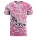 Australia Breast Cancer Awareness Personalised T Shirt Butterfly Pink Ribbon Aboriginal Art