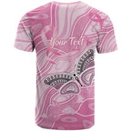 Australia Breast Cancer Awareness Personalised T Shirt Butterfly Pink Ribbon Aboriginal Art