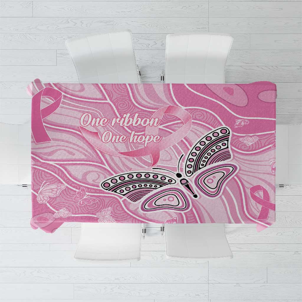 Australia Breast Cancer Awareness Tablecloth Butterfly Pink Ribbon Aboriginal Art