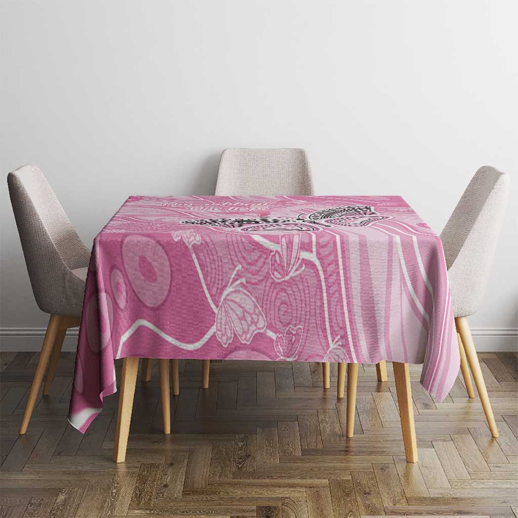 Australia Breast Cancer Awareness Tablecloth Butterfly Pink Ribbon Aboriginal Art