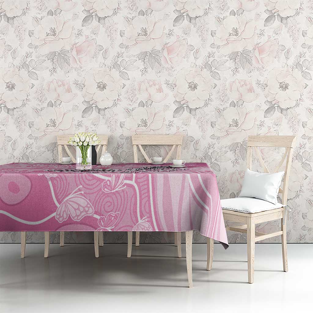 Australia Breast Cancer Awareness Tablecloth Butterfly Pink Ribbon Aboriginal Art