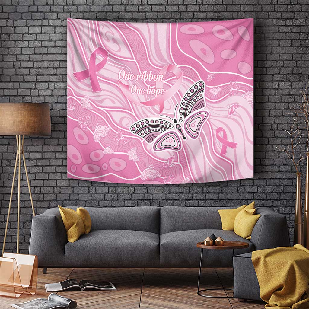 Australia Breast Cancer Awareness Tapestry Butterfly Pink Ribbon Aboriginal Art