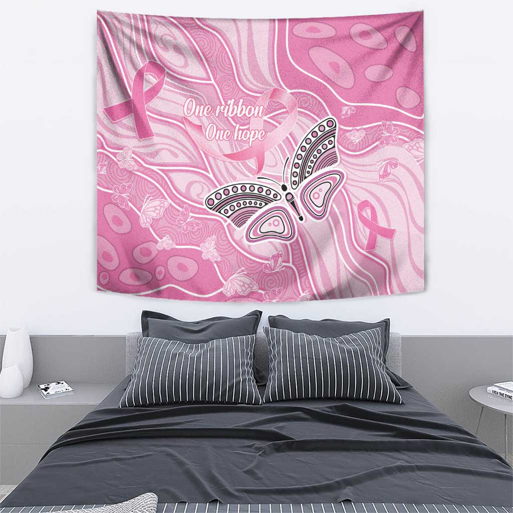 Australia Breast Cancer Awareness Tapestry Butterfly Pink Ribbon Aboriginal Art