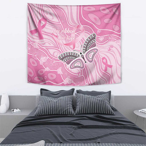 Australia Breast Cancer Awareness Tapestry Butterfly Pink Ribbon Aboriginal Art