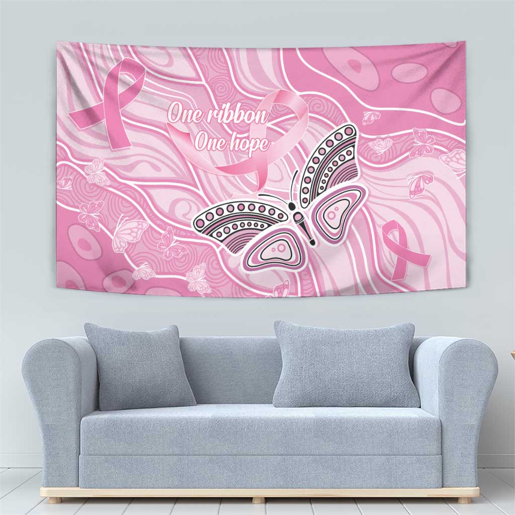 Australia Breast Cancer Awareness Tapestry Butterfly Pink Ribbon Aboriginal Art