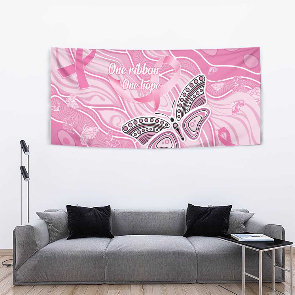 Australia Breast Cancer Awareness Tapestry Butterfly Pink Ribbon Aboriginal Art