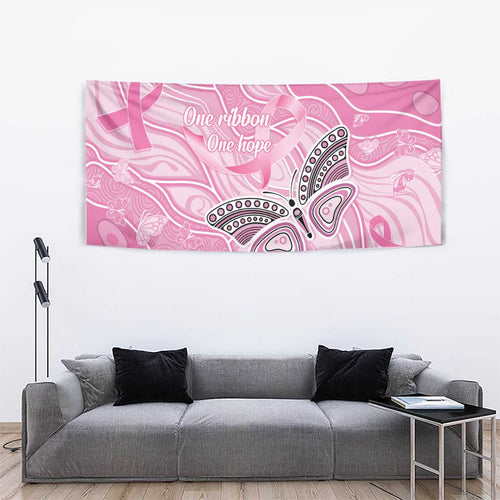 Australia Breast Cancer Awareness Tapestry Butterfly Pink Ribbon Aboriginal Art