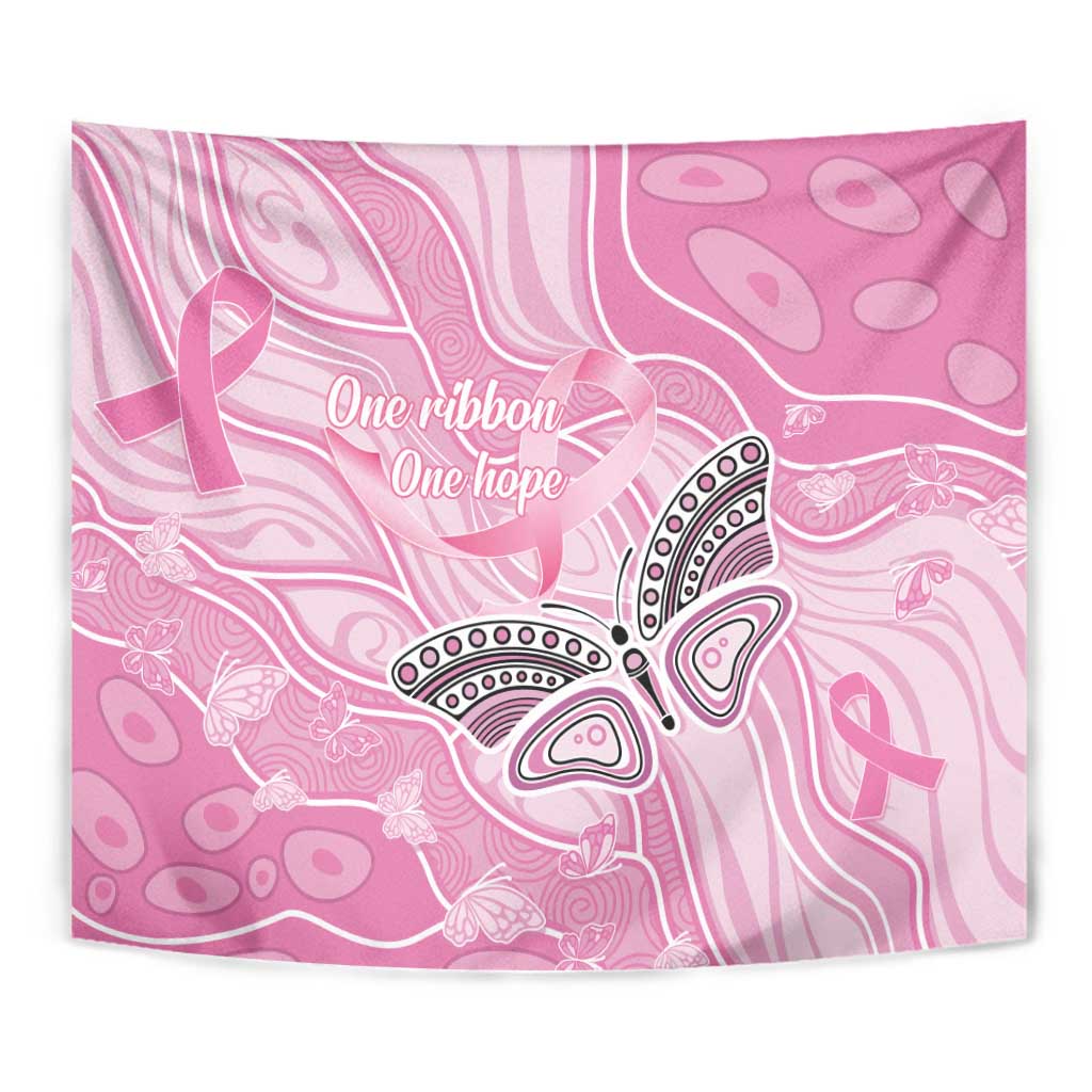 Australia Breast Cancer Awareness Tapestry Butterfly Pink Ribbon Aboriginal Art