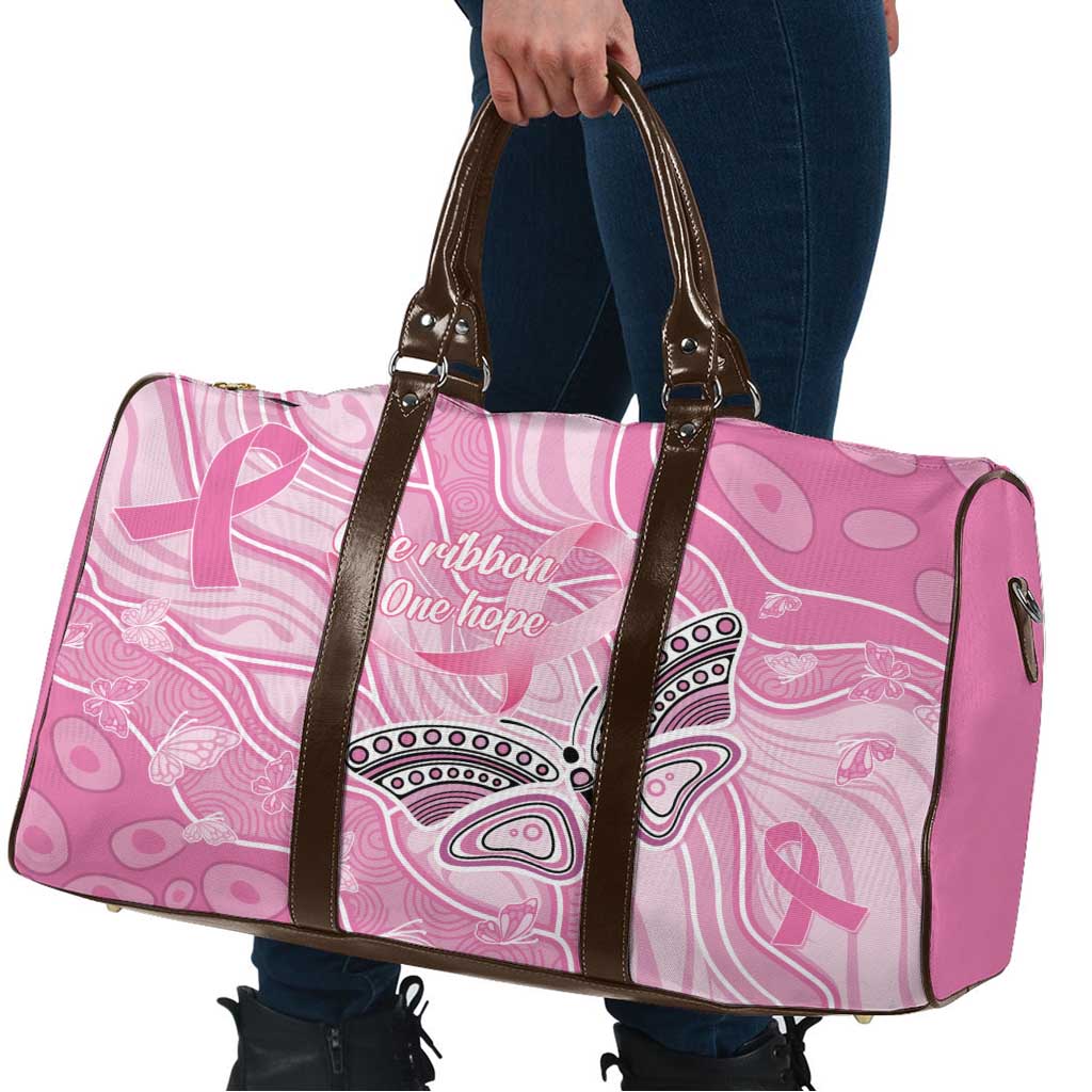 Australia Breast Cancer Awareness Travel Bag Butterfly Pink Ribbon Aboriginal Art