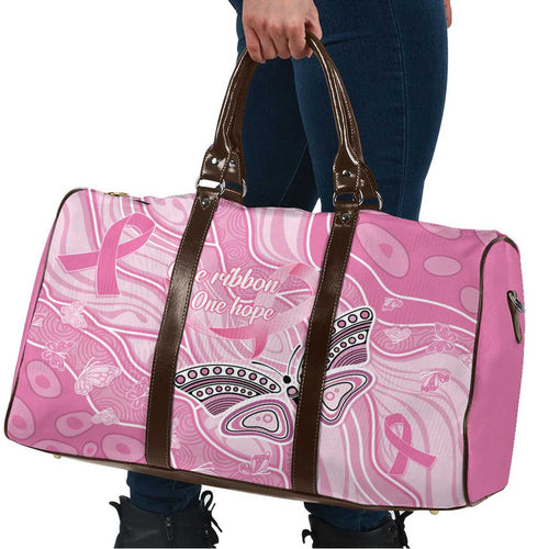 Australia Breast Cancer Awareness Travel Bag Butterfly Pink Ribbon Aboriginal Art