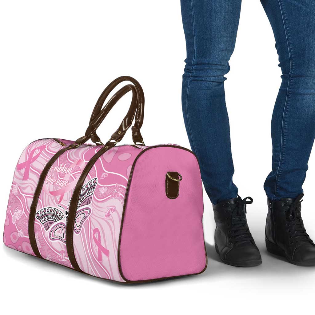 Australia Breast Cancer Awareness Travel Bag Butterfly Pink Ribbon Aboriginal Art