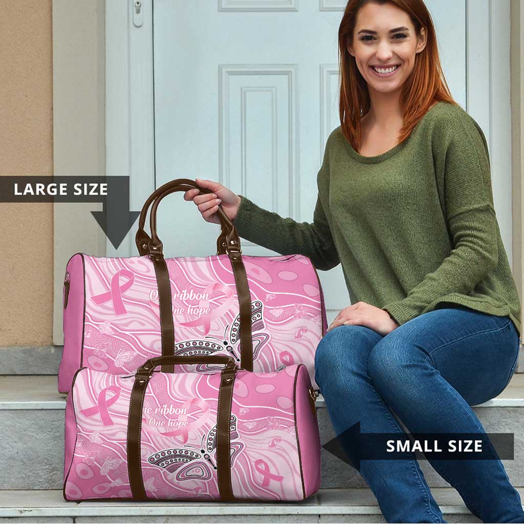 Australia Breast Cancer Awareness Travel Bag Butterfly Pink Ribbon Aboriginal Art