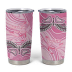 Australia Breast Cancer Awareness Personalised Tumbler Cup Butterfly Pink Ribbon Aboriginal Art