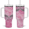 Australia Breast Cancer Awareness Personalised Tumbler With Handle Butterfly Pink Ribbon Aboriginal Art